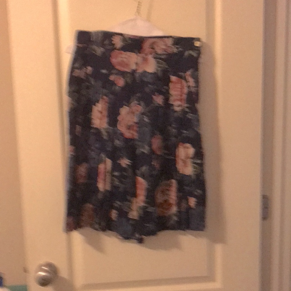 Breeches Pleated Shorts / w pockets size 11/12 fits size 10 Blue w Roses